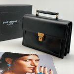 SL сумки гладкая кожа с клапаном черная