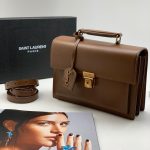 SL сумки гладкая кожа с клапаном коричневая