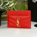 SL визитница 4 кармана красная кожа CAVIAR логотип YSL золото