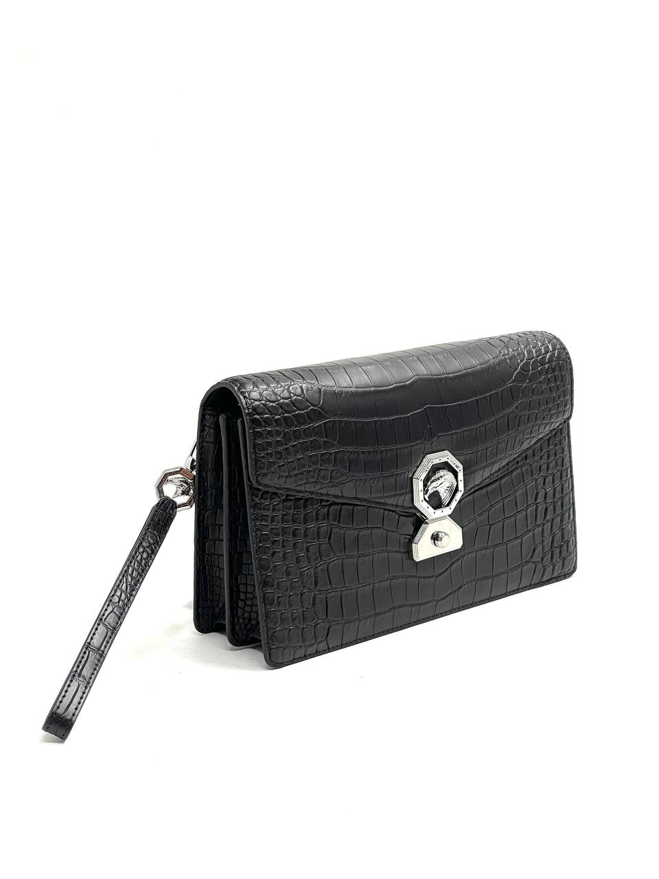 sr-borsetka-krokodil-malenkaya-krok-chernaya-s-klapanom-logotip-serebro.png SR борсетка крокодил маленькая крок черная с клапаном логотип серебро — изображение 1