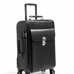 SR чемодан крокодил отделение с клапаном спереди черный