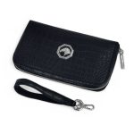 SR кошелек крокодил большой с ремешком черный