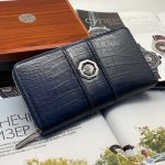 SR кошелек крокодил вставка крокодил синий