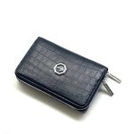 SR кошелек синий крокодил на двух молниях серебро