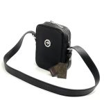 SR мессенджер черный, кожа того, белая фурнитура