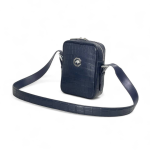 SR мессенджер синий, кожа крок, серебро фурнитура