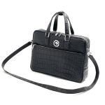 SR портфель черный крокодил с большим карманом на молнии