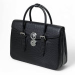 SR портфель крокодил ручки с пряжками с клапаном черный