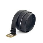 SR ремень крокодил джинсовый черный пряжка золото