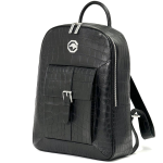 SR рюкзак из крокодила карман с пряжкой спереди черный с новой ручкой