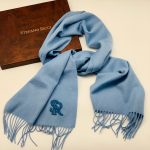 SR шарф логотип крокодил голубой