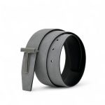 TF двусторонний серая замша гладкая кожа съемная пряжка