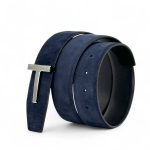TF двусторонний темно-синяя замша гладкая черная кожа съемная пряжка