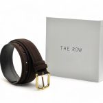 THE ROW ремень коричневая замша золотая пряжка