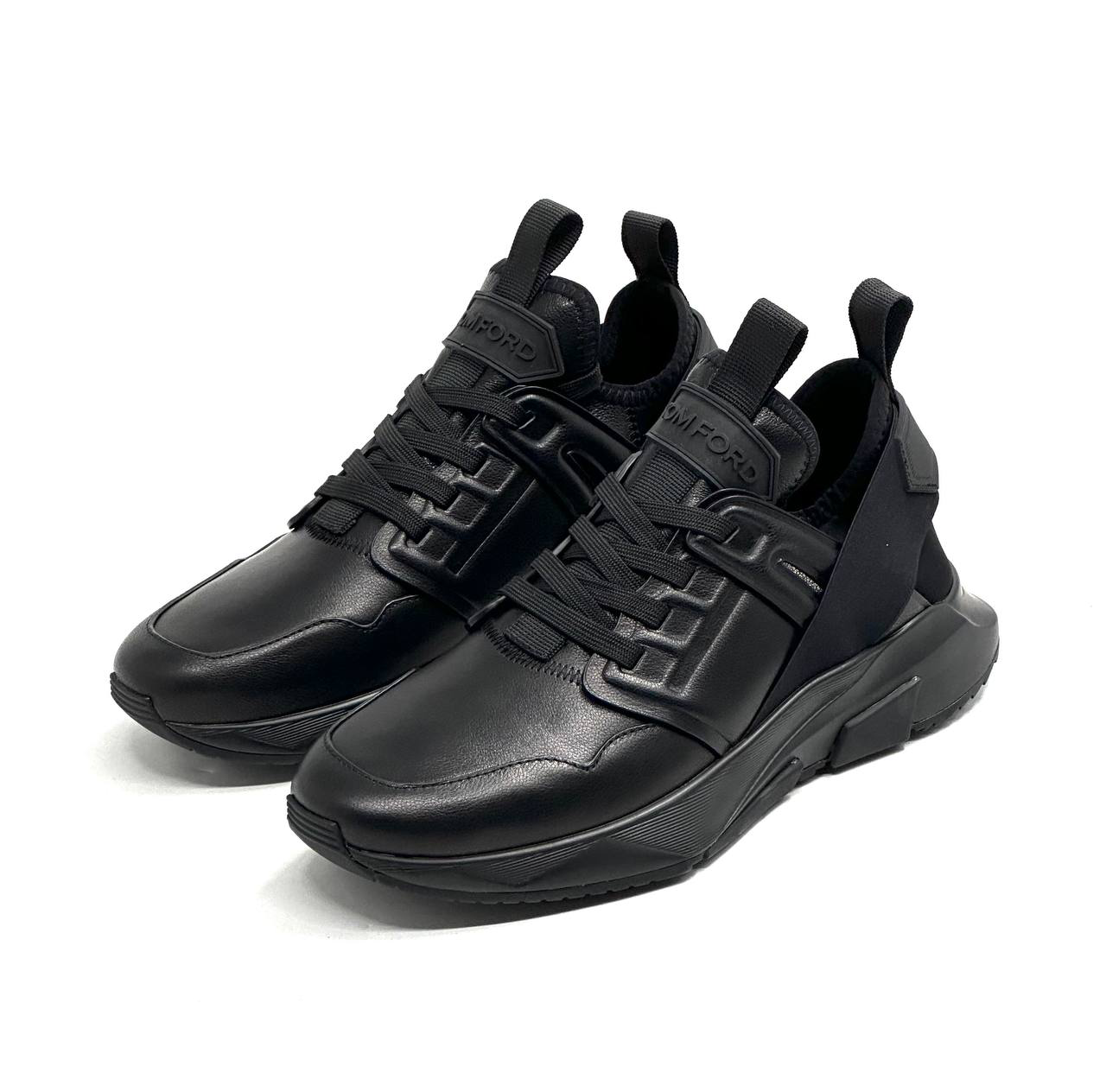 tom-ford-krossovki-chernye-kozha-tekstilnaya-pyatka.png TOM FORD кроссовки черные кожа текстильная пятка — изображение 1