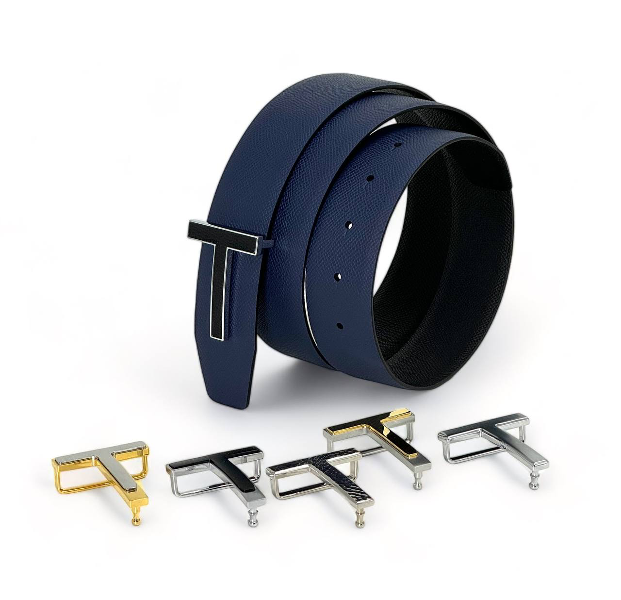 tom-ford-remen-kozha-epsom-cherno-sinij-semnaya-pryazhka-chernaya-epsom-v-serebre.png TOM FORD ремень кожа эпсом черно-синий съемная пряжка черная эпсом в серебре — изображение 1