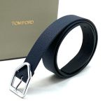 TOM FORD ремень синий пряжка серебро классика