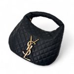 YSL  ICARE сумка полукруглая черная кожа золото