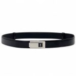 YSL ремень 2.4 см черная кожа серебро