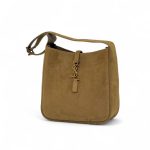 YSL сумка коричневая замша золото