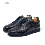 ZILLI кроссовки крокодил синие без логотипа