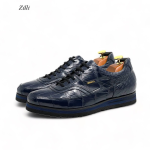 ZILLI кроссовки крокодил синие логотип золото