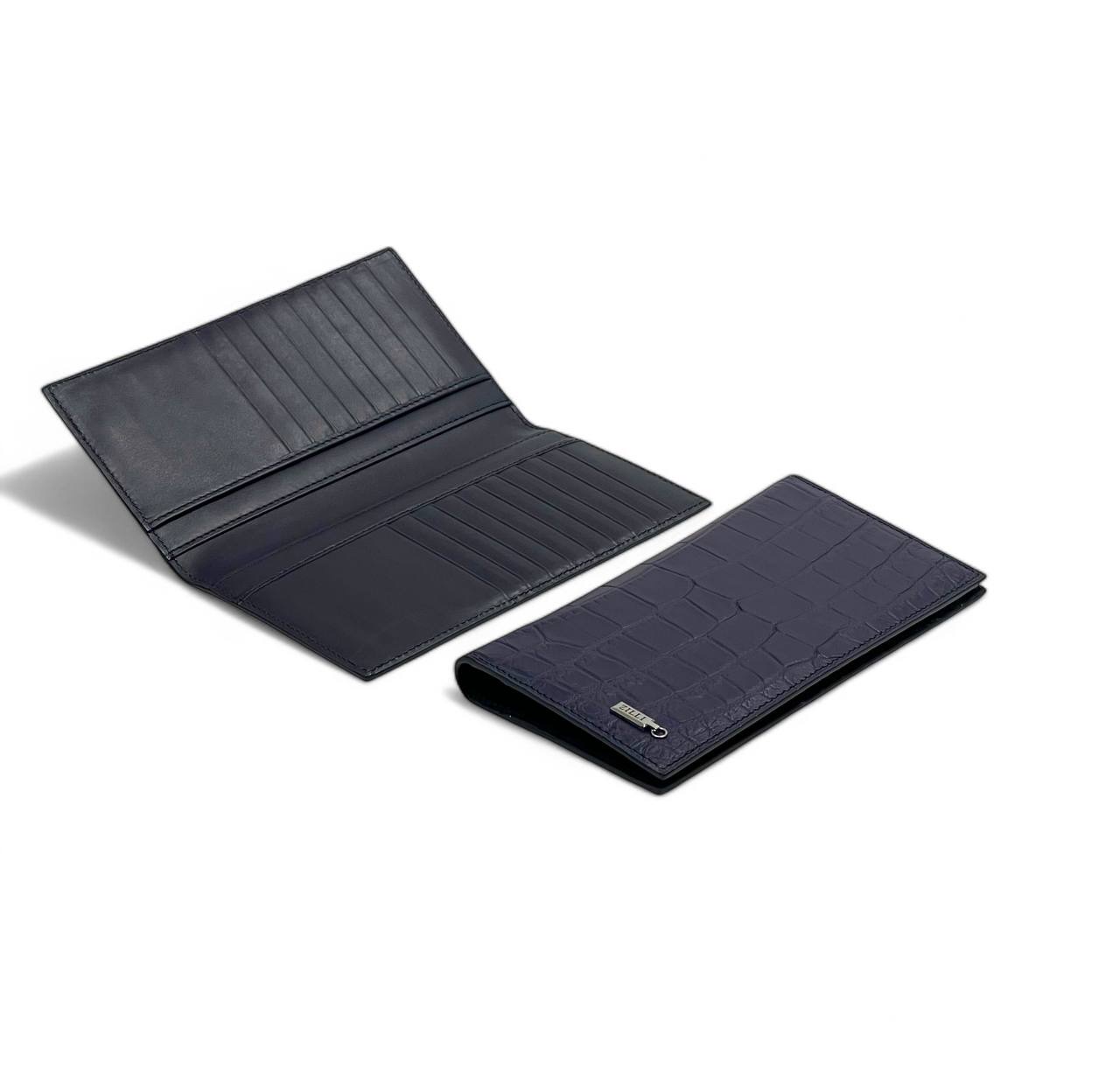 zilli-kupyurnicza-iz-sinej-kozhi-krokodila-logotip-serebro-snaruzhi.jpg ZILLI купюрница из синей кожи крокодила логотип серебро снаружи — изображение 1