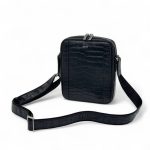 ZILLI мессенджер черная из кожи крокодила логотип серебро