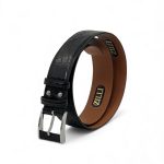 ZILLI ремень крокодил джинсовый черный пряжка серебро