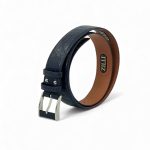 ZILLI ремень крокодил джинсовый темно-синий пряжка серебро