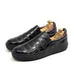 ZILLI слипоны крокодил черные