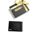 ZILLI визитница крокодил 10 визиток черная логотип серебро