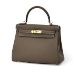 HERMES Kelly 28 см сумка кожа Того этуп золото