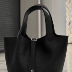 HERMES Picotin 18 см сумка черная серебро