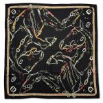 HERMES платок кашемир и шелк черный
