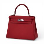 HERMES сумка Kelly 28 см кожа Того красная серебро