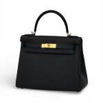 HERMES сумка Kelly кожа Того 28 см черная золото
