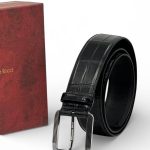 SR ремень крокодил джинсовый черный пряжка золото