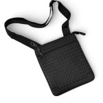 BV мессенджер черная кожа мелкое плетение узкий