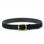 BV ремень 35 мм плетеный замша черный золото