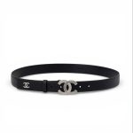 CHANEL ремень 35 мм кожа икра серебро