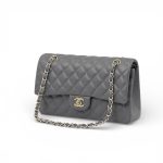 CHANEL сумка 25 см кожа икра серая золото