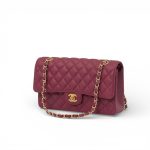 CHANEL сумка 25 см кожа икра вишневая золото