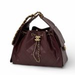 CHANEL сумка Hobo 26 см кожа икра бордовая золото