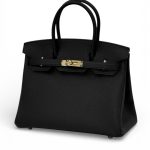 HERMES Birkin 30см кожа Того черная с прожилками черная серебро