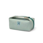 HERMES косметичка текстиль на молнии маленькая мятная