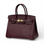 HERMES сумка Birkin 30 см лимитка кожа бордовая золото