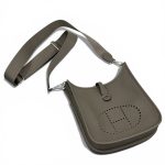 HERMES сумка Evelyne кожа Того 23 см серая серебро