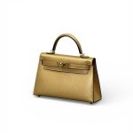 HERMES сумка Mini Kelly кожа Шевре 19 см золотая золото