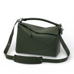 LOEWE Puzzle зеленая гладкая кожа серебро 28 см